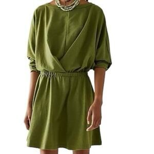 Free People FP Beach Santa Maria Mini dress Army olive green Oversized Small